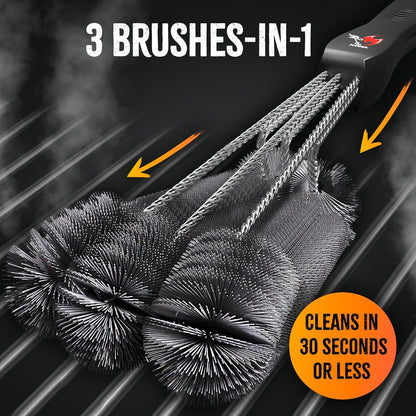 Kona 360 Clean Grill Brush – Powerful Grill Cleaner & BBQ Grill Brush for Outdoor Grill – Safe, Bristle BBQ Brush Grill Scraper, Accessory for Easy 30 Second Grill Cleaning - 18 Inch Long Handle