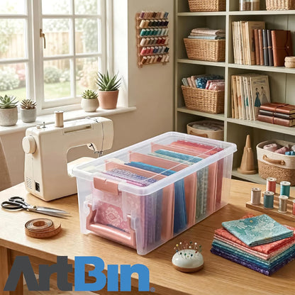 ArtBin Semi Satchel Portable Craft Organizer with 3 Dividers - Clear Plastic Storage Case for Art & Craft Supplies
