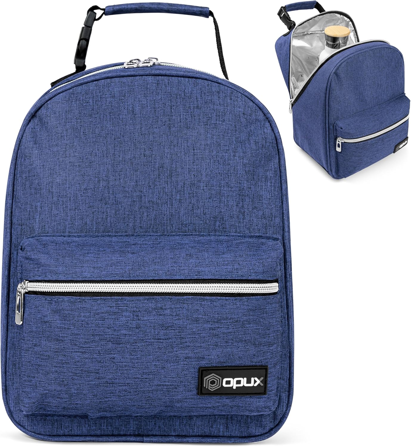 opux Lunch Box for Girls Boys Kids, Insulated Leakproof Lunch Bag, Reusable Teen Lunch Boxes for School, Medium Large lunchbox for Women Men Adult for Work with Front Back Pocket (Purple)