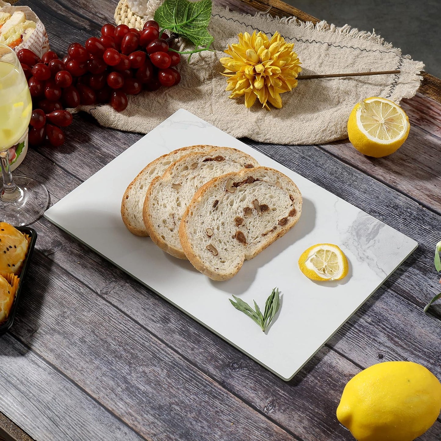 Murrey Home Glass Cutting Board Set for Kitchen Counter, Tempered Glass Chopping Boards Dishwasher Safe, Small Clear Countertop Tray, 16"x12"x2PC