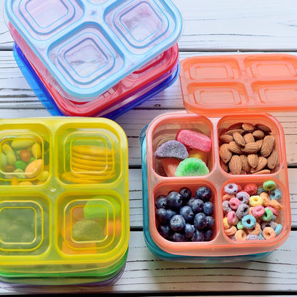 Youngever 8 Pack Bento Lunch Box, Meal Prep Containers, Reusable Plastic Divided Food Storage Container Boxes (3-Compartment)