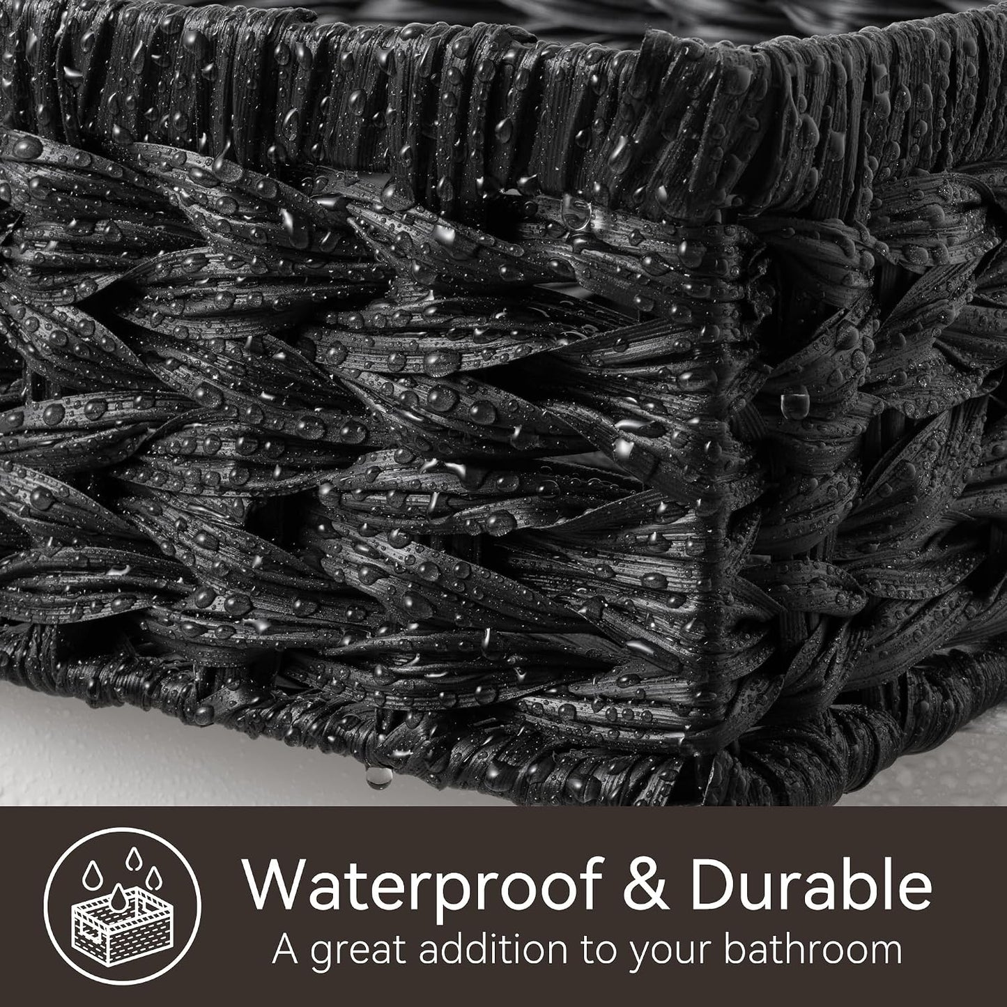 GRANNY SAYS Wicker Storage Baskets for Shelves, Water Hyacinth Basket with Scalloped Edge, Storage Wicker Baskets for Pantry, Large, 2-Pack