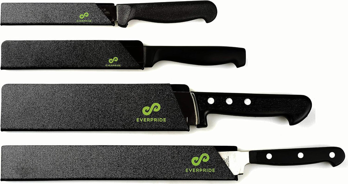 EVERPRIDE Chef Knife Sheath Set Universal Blade Edge Cover Guards for Chef’s and Kitchen Knives – Durable, BPA-Free, Felt Lined, Sturdy ABS Plastic – Knives Not Included