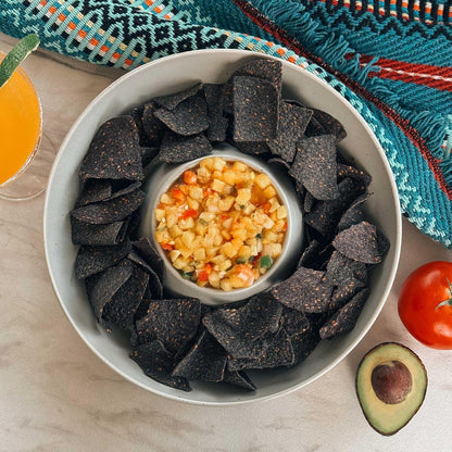 Mora Ceramic Chips and Dip Serving Tray: Large Divided Party Bowl Set for Chips & Salsa, Veggies & Dip, Fruit, Snacks, Entertaining, Hosting, etc. Minimalist Design for the Modern Hostess - White