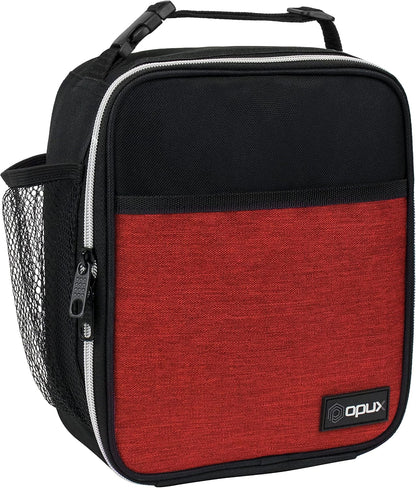 opux Premium Insulated Lunch Box, Soft School Lunch Bag for Kids Boys Girls, Leakproof Small Lunch Pail Men Women Work, Reusable Compact Cooler Tote Lunchbox for Office Adult, Black