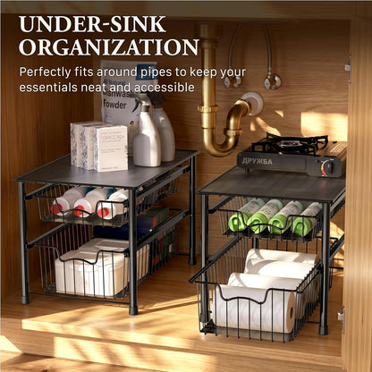 Simple Houseware Stackable Basket Drawer, Chrome