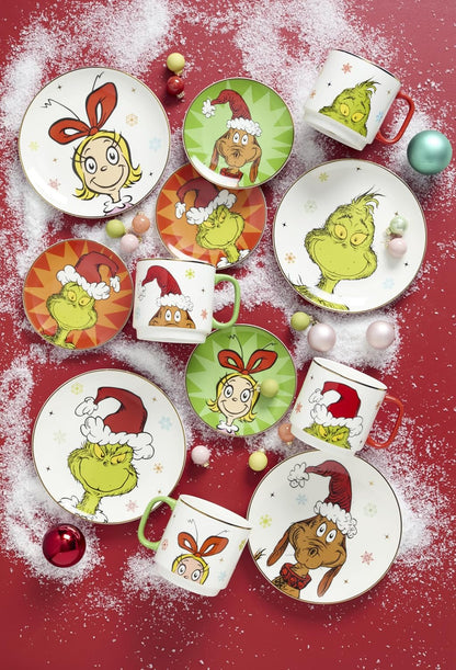 Lenox 898096 Merry Grinchmas Chip & Dip Bowl, Christmas Dishes, Festive Holiday Serveware