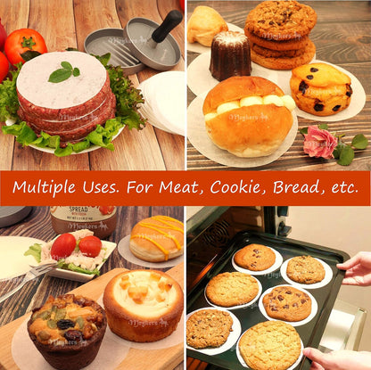 Meykers Patty Paper Sheets for 4/4.5 Inch Burger Press | 500 pcs Round | Hamburger Maker Non-Stick Heat Resistant Circle Wax Parchment Paper chaffle Cookie Cake Bake