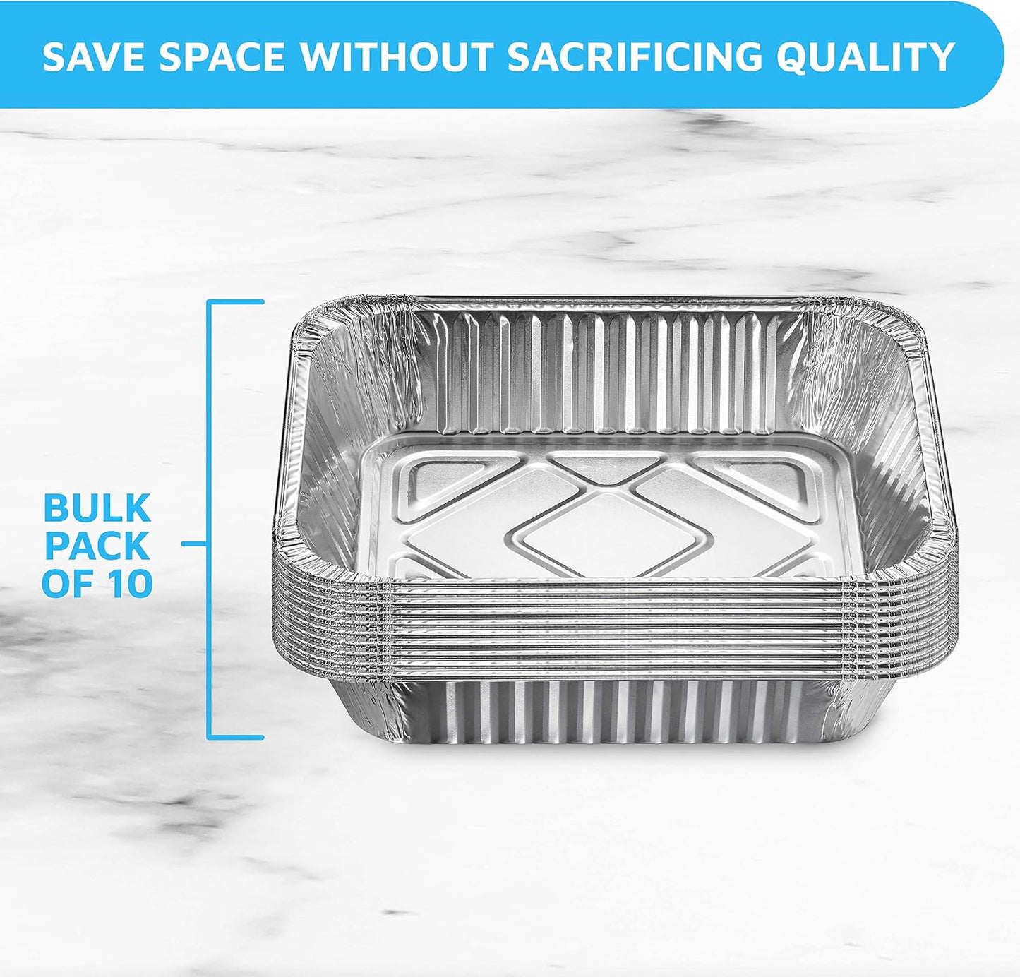 MontoPack Half-Size Aluminium Foil Lids | [100 Pack] Perfect Fit for 9x13 Roasting Pans | Premium Quality for Baking & Catering | Disposable Food Prep Containers Lids