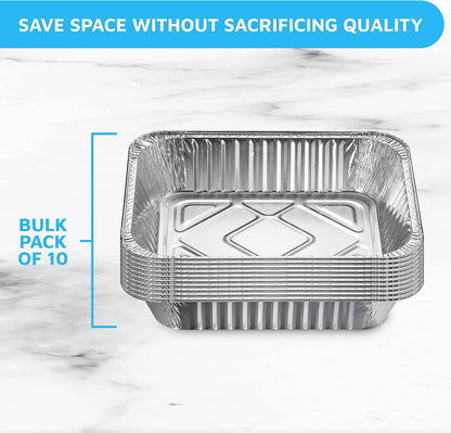MontoPack Half-Size Aluminium Foil Lids | [100 Pack] Perfect Fit for 9x13 Roasting Pans | Premium Quality for Baking & Catering | Disposable Food Prep Containers Lids