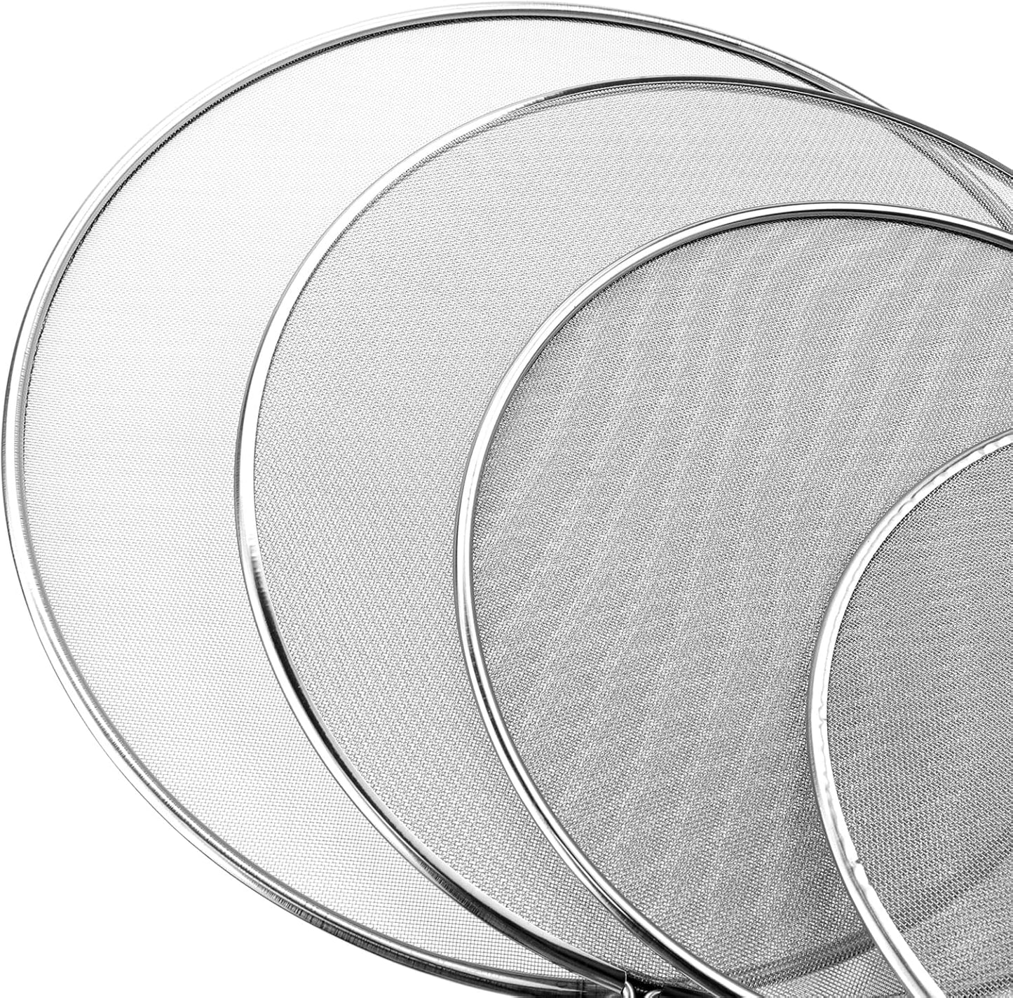 Oedema Set of 4 Splatter Screen Stainless Steel Grease Splatter Guard Fine Mesh Splatter Screen for Frying Pan, Skillet, Pot, Grease Oil Guard, 13"/11.42"/9.84"/8.23"