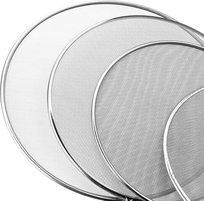 Oedema Set of 4 Splatter Screen Stainless Steel Grease Splatter Guard Fine Mesh Splatter Screen for Frying Pan, Skillet, Pot, Grease Oil Guard, 13"/11.42"/9.84"/8.23"