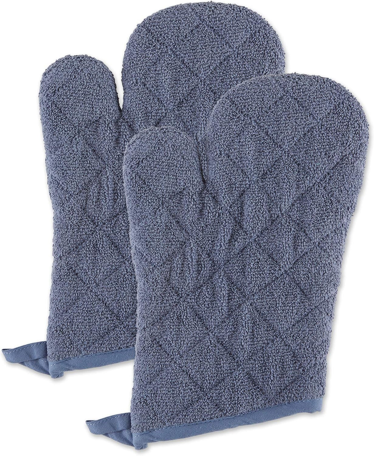 DII Basic Terry Collection 100% Cotton Quilted, Oven Mitt, Brown, 2 Piece