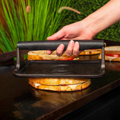 Blackstone® Pre-Seasoned Cast Iron Griddle Press, 10" x 5.5", Black