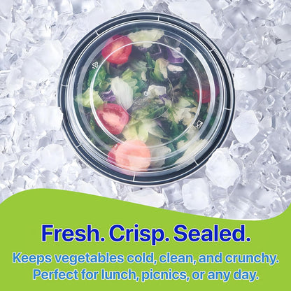 Meal Prep Containers Round [10 Set] x [16 oz] with Lids, 1 compartment, Stackable, Reusable, Leakproof, Food Safe, Microwave, Freezer & Dishwasher Safe for Food Prep Storage (10 Set, 16 oz)