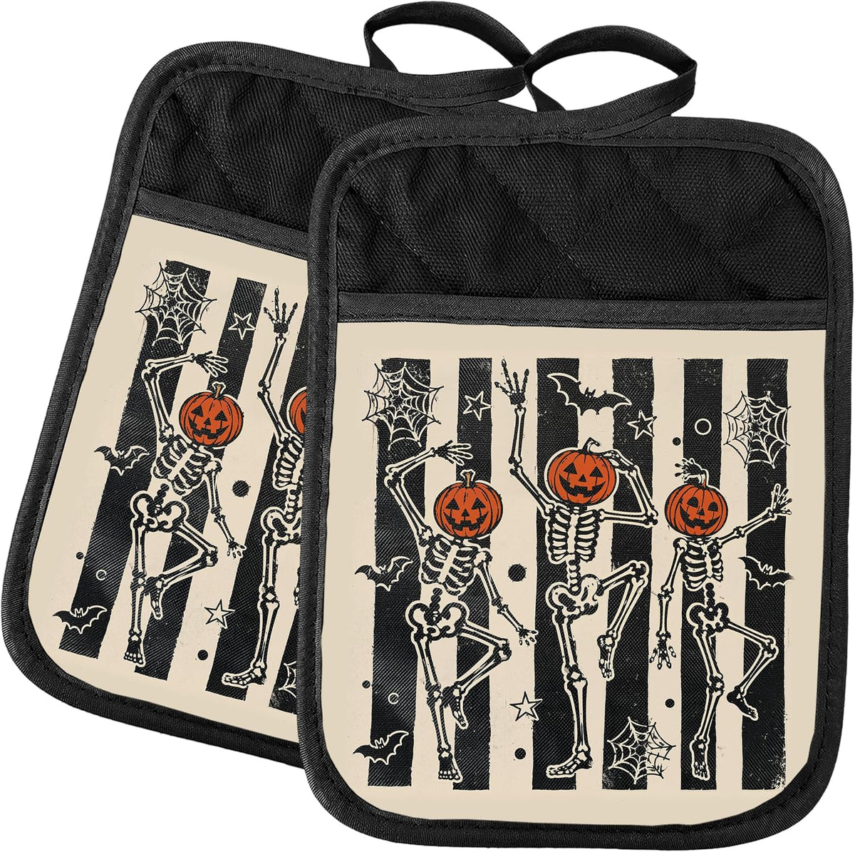 Gothic Cooking Skeleton Chef Pot Holders Heat Resistant