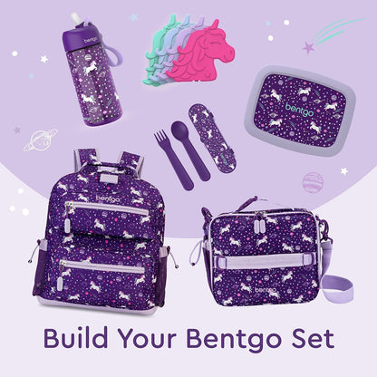 Bentgo Kids Utensil Set - Reusable Plastic Fork, Spoon & Storage Case - BPA-Free Materials, Easy-Grip Handles, Dishwasher Safe - Ideal for School Lunch, Travel, & Outdoors (Shark)