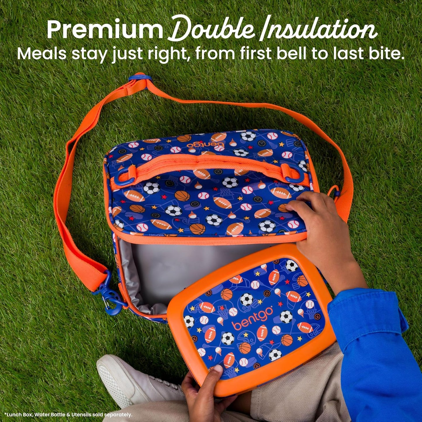 Bentgo Kids Lunch Bag - Durable, Double-Insulated Lunch Bag for Kids 3+; Holds Lunch Box, Water Bottle, & Snacks; Easy-Clean Water-Resistant Fabric & Multiple Zippered Pockets (Mermaid)