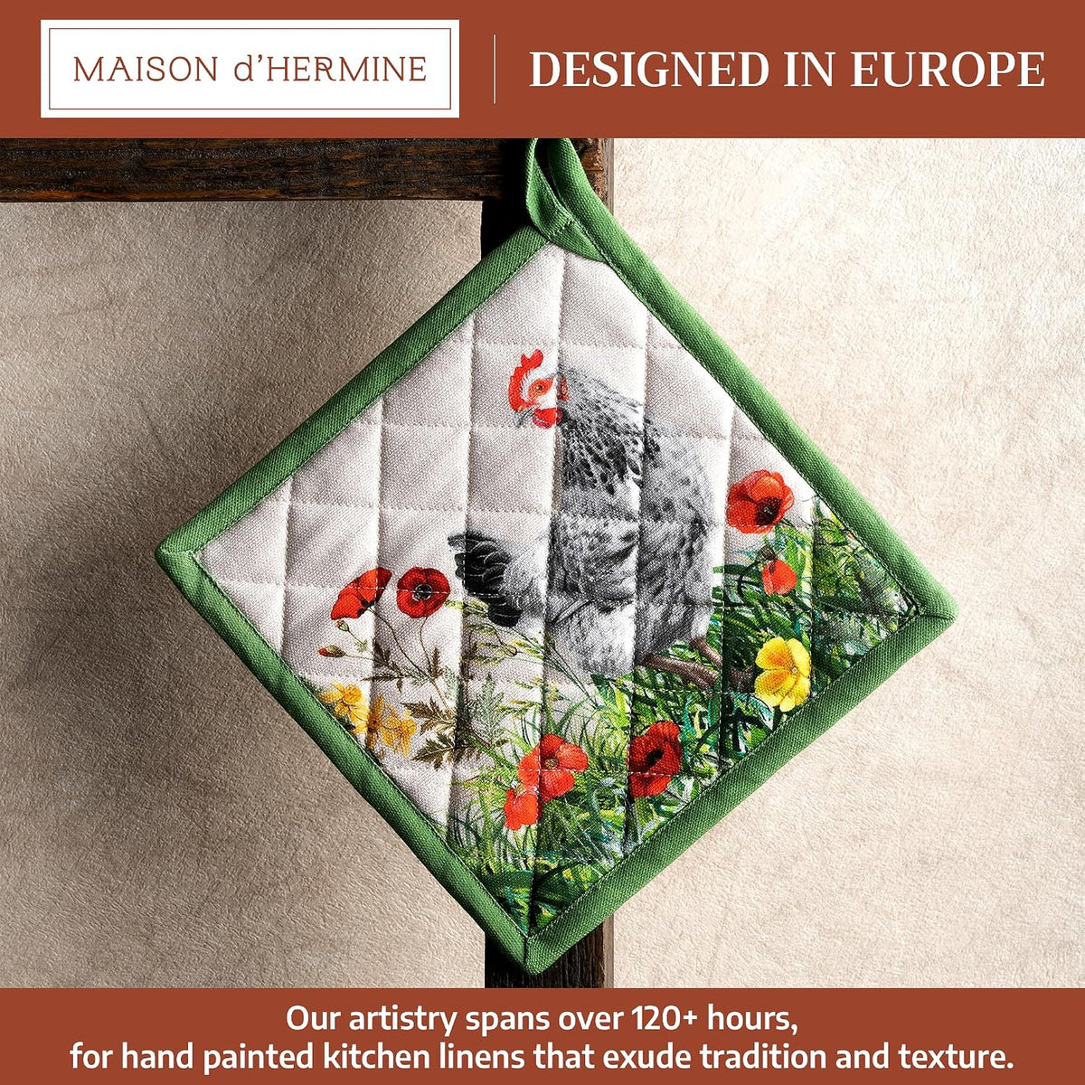 Maison d' Hermine Pot Holders 100% Cotton Potholders (8" x 8") - Colors B