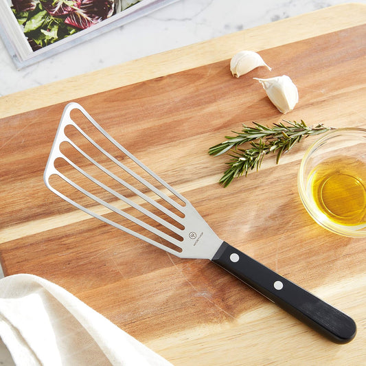 WÜSTHOF Gourmet 6.5" Offset Slotted Spatula,Silver/Black