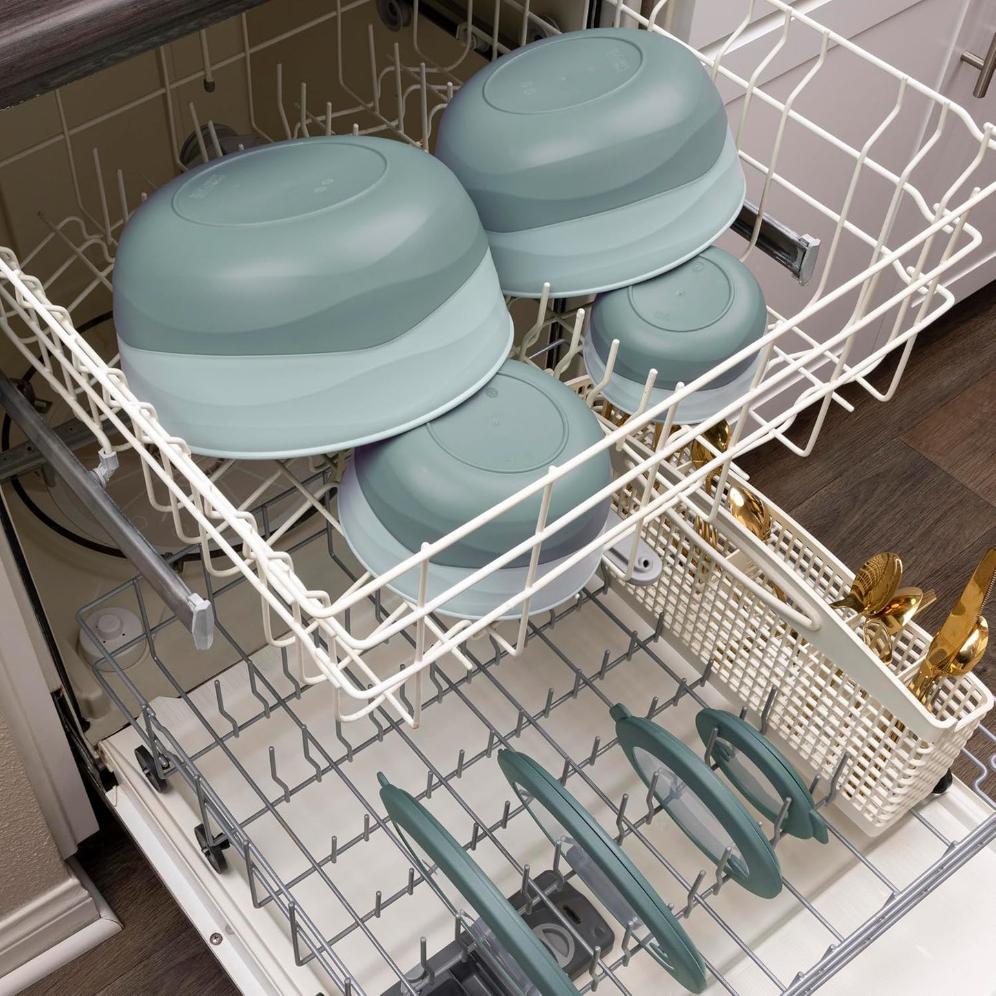 Pera Mixing Bowls with Lids, 8-Piece Airtight Leak-Proof Nesting BPA-Free Bowl Set for Kitchen & Food Storage, Large 4200ml Capacity, Microwave & Dishwasher Safe