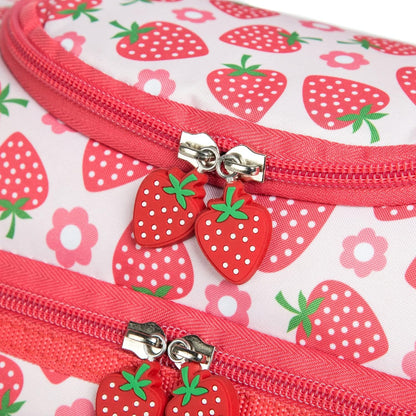 Insulated Kids Dual Compartment Lunch Bags Tote Pack for Girls Boys Toddler Kindergarten School Picnic Cooler Thermal Lunch Boxes with Strap (Green Rainbow)