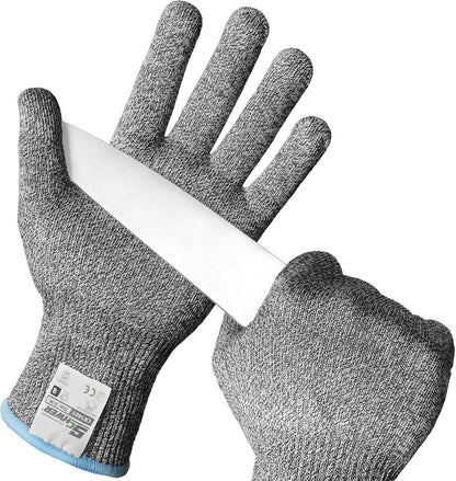 Schwer SlicePro ANSI Cut Resistant Gloves, Food Grade Cutting Glove for Kitchen Food Prep, Mandoline Gloves for Meat Cutting, Oyster Shucking, Fish Fillet Processing, PR1501-G, L