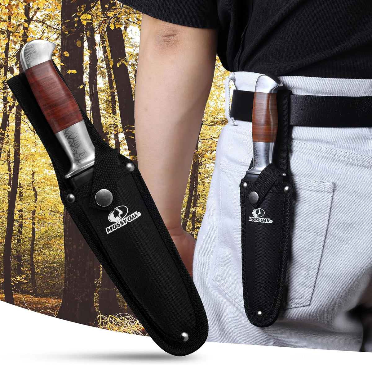 Mossy Oak 2-piece Fixed Blade Bowie Knife Set