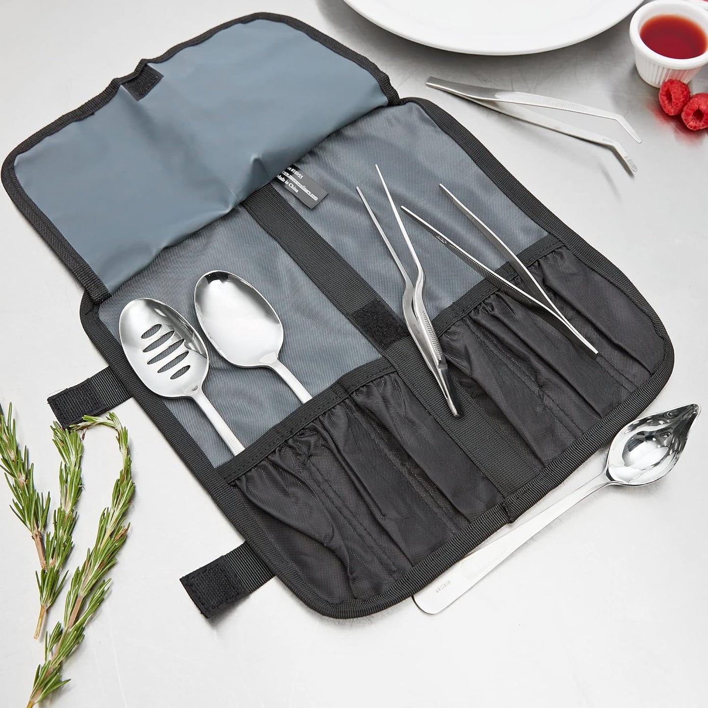Mercer Culinary 8 Piece Plating Set, Matte Black