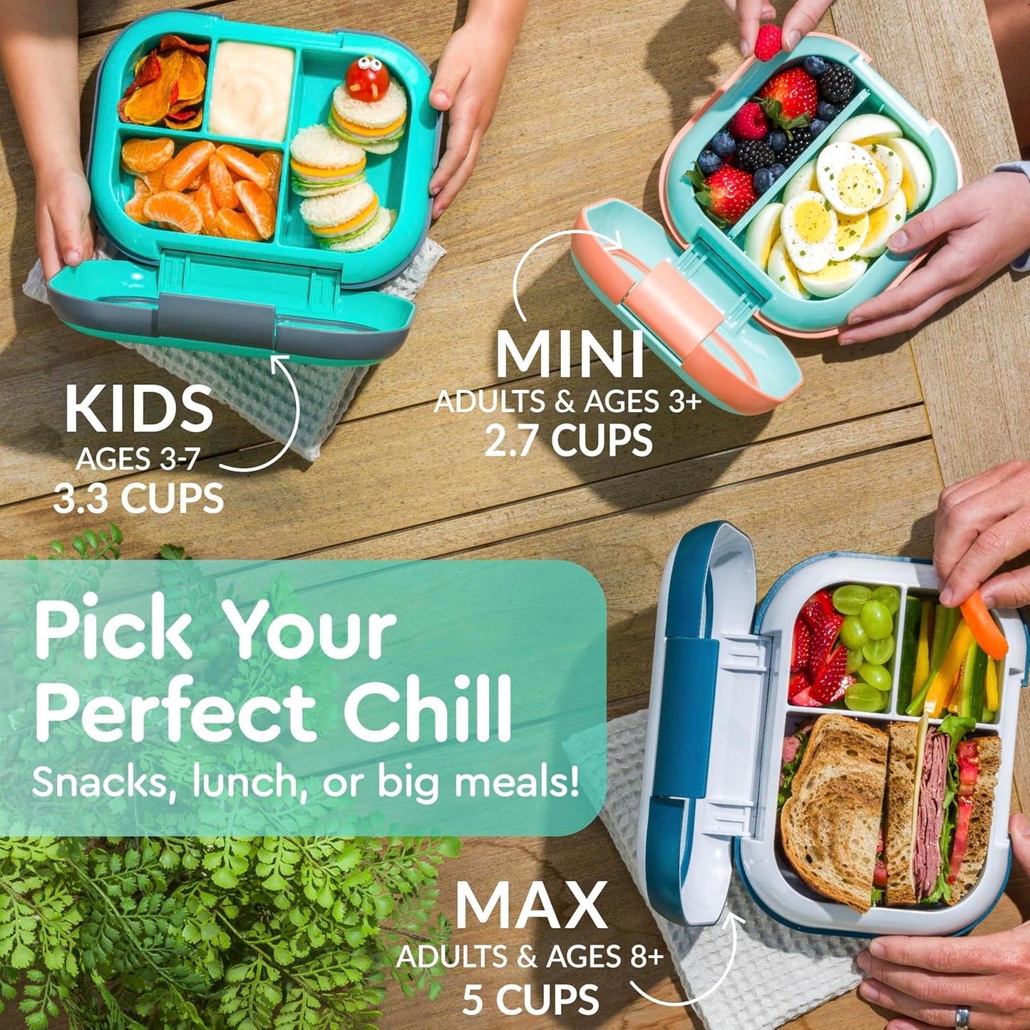 Bentgo Chill Kids Leak-Proof Lunch Box - 4-Compartment Bento Box with Built-In Ice Pack, 3.3 Cup Capacity, PFAS & BPA-Free, Microwave & Dishwasher Safe, Ideal Size for Ages 3 to 7 (Truly Teal)