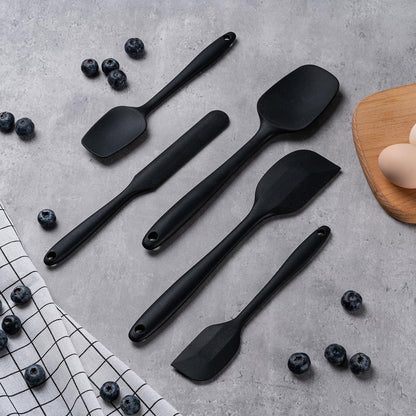 Silicone Spatula Set, 5 Piece Food Grade Rubber Spatulas for Baking, Cooking, and Mixing High Heat Resistant Non Stick Dishwasher Safe BPA-Free (Multicolor)
