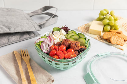 Ello Duraglass Meal Prep Container- Glass Food Storage Container with Silicone Sleeve and Airtight BPA-Free Plastic Lid, Dishwasher, Microwave, and Freezer Safe