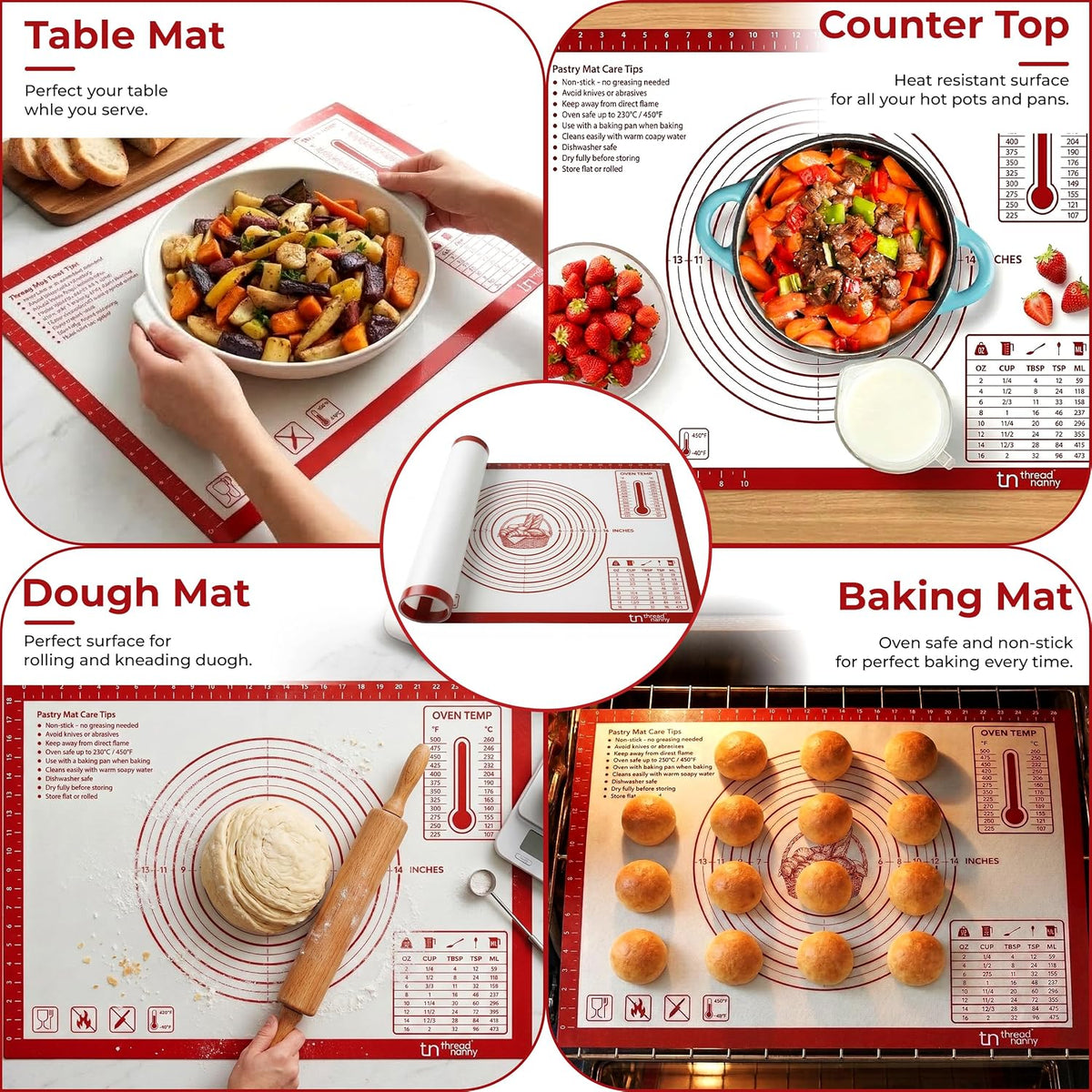 XL Silicone Pastry Mat for Baking Dough Mat, Extra Large 28x20 inches Grey