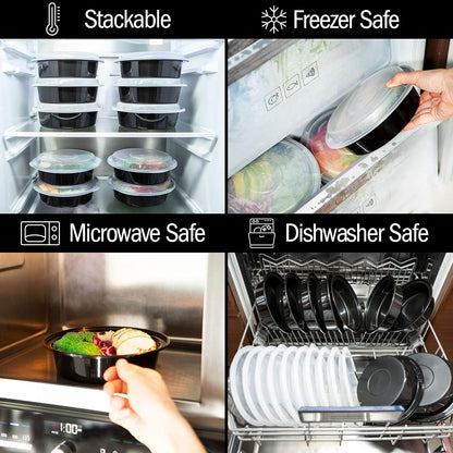Igluu Meal Prep Containers Reusable (20 Pack) – Food Containers with Lids – Stackable, Microwave, Freezer & Dishwasher Safe – 28oz – 1 Compartment – BPA-Free