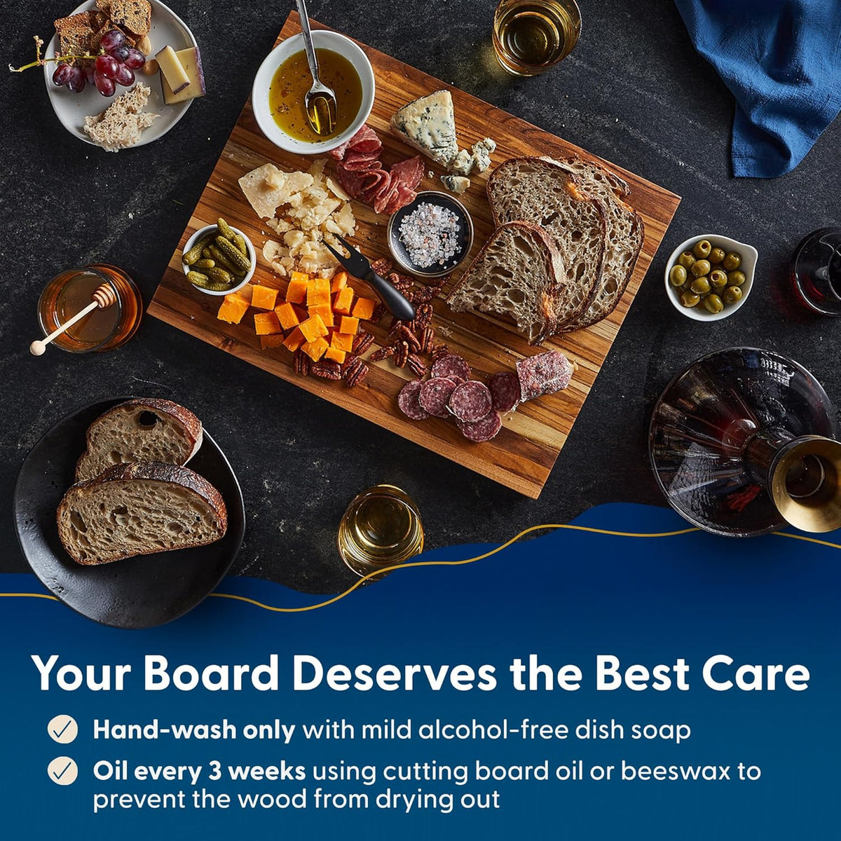 Sonder Los Angeles Doheny Wood Cutting Board Set | Acacia Edge Grain Cutting Board for Kitchen with Juice Groove | Perfect for Compact Daily Use | Gift Box Included | 14x10x1 in & 12x8x1 in