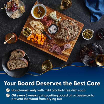 Sonder Los Angeles Doheny Wood Cutting Board Set | Acacia Edge Grain Cutting Board for Kitchen with Juice Groove | Perfect for Compact Daily Use | Gift Box Included | 14x10x1 in & 12x8x1 in