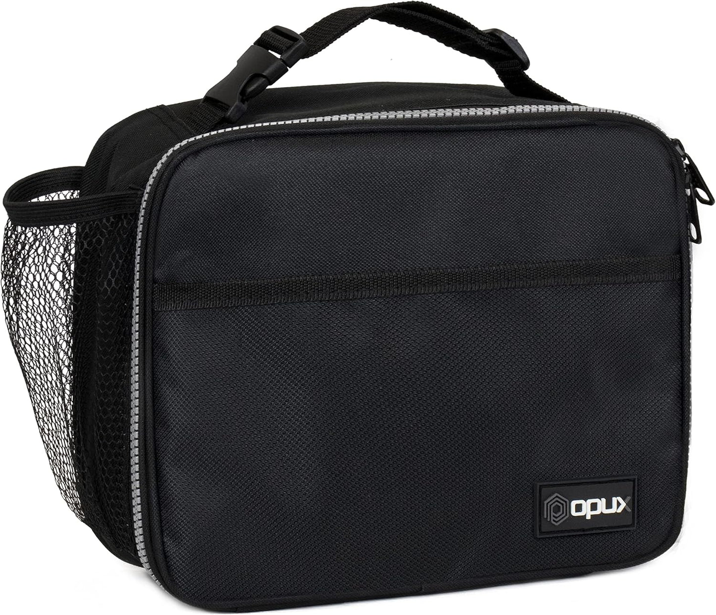 opux Insulated Lunch Bag Kids, Lunch Box for School Boy Girl, Leakproof Small Reusable Compact Soft Mini Cooler Bag, Toddler Small Lunch Boxes Kit Pail with Front Side Pockets (Purple)