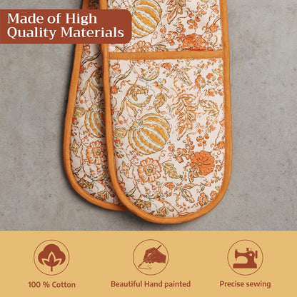 Maison d' Hermine 100% Cotton Oven Mitt & Pot Holder Set (7.5"x13" & 8"x8") - Colors C