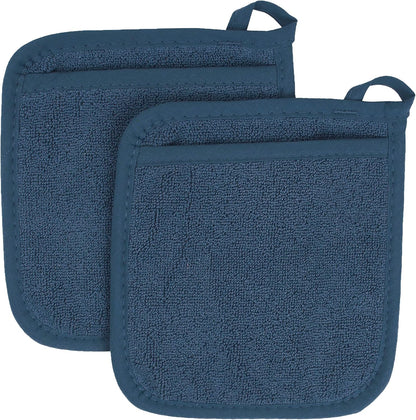 RITZ Terry Pocket Mitt & Hot Pad: Unparalleled Heat Resistant, Durable 100% Cotton – Ergonomically Designed for Optimal Grip – Easy-Care Machine Washable –, Federal Blue