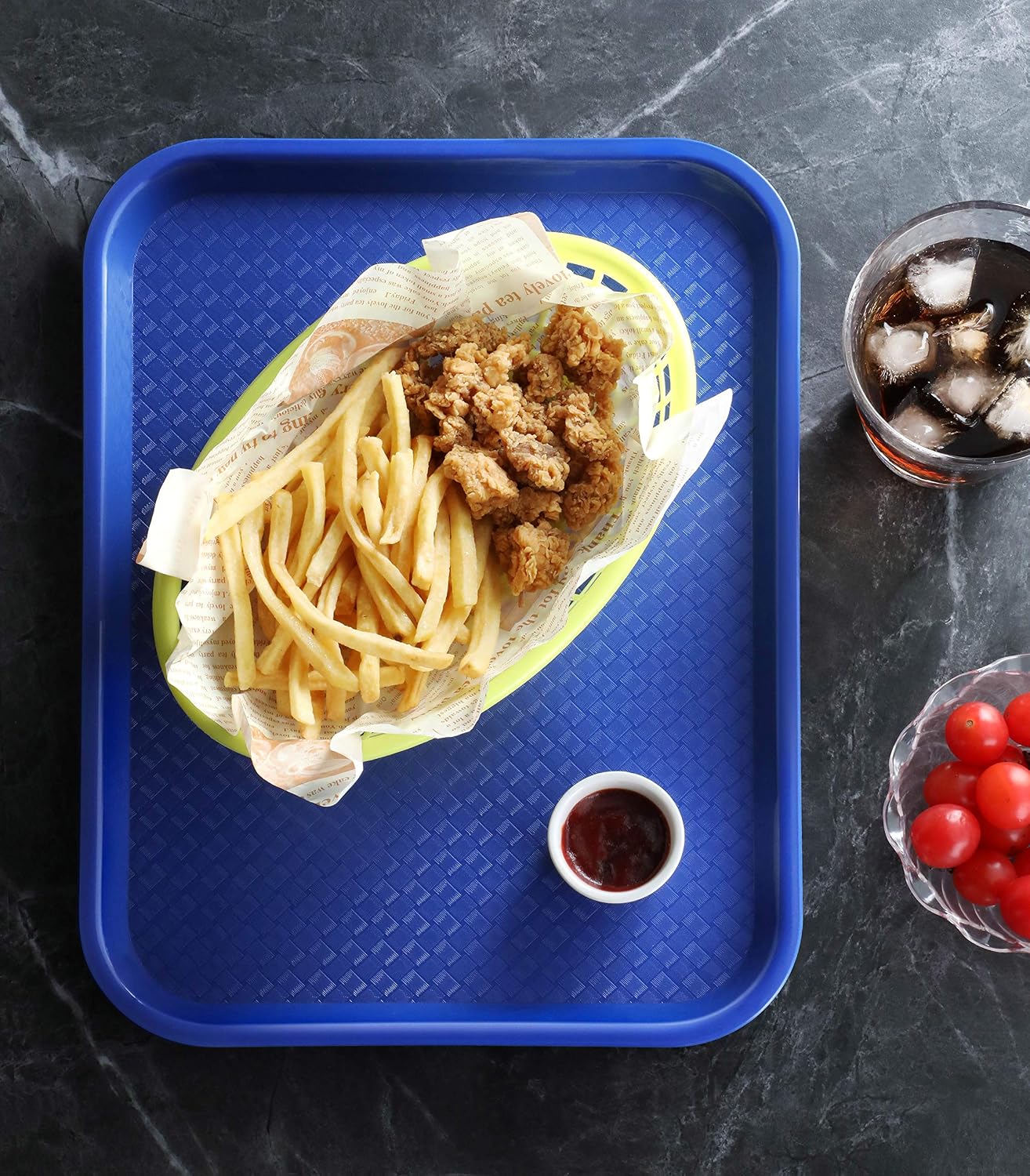 New Star Foodservice Fast Food Tray, Set of 12 (Black, 12 by 16-Inch)
