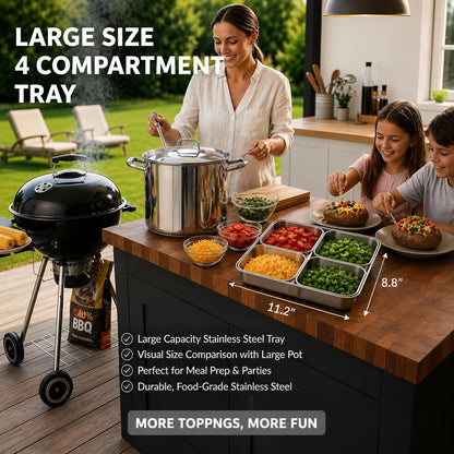 Stainless Steel Yakumi Pan, Yakumi Pans, Yakumi Mise En Place, Mise En Place Containers, Japanese Food Container, Condiment Containers, Multi Compartment Food Containers (8 Compartment)