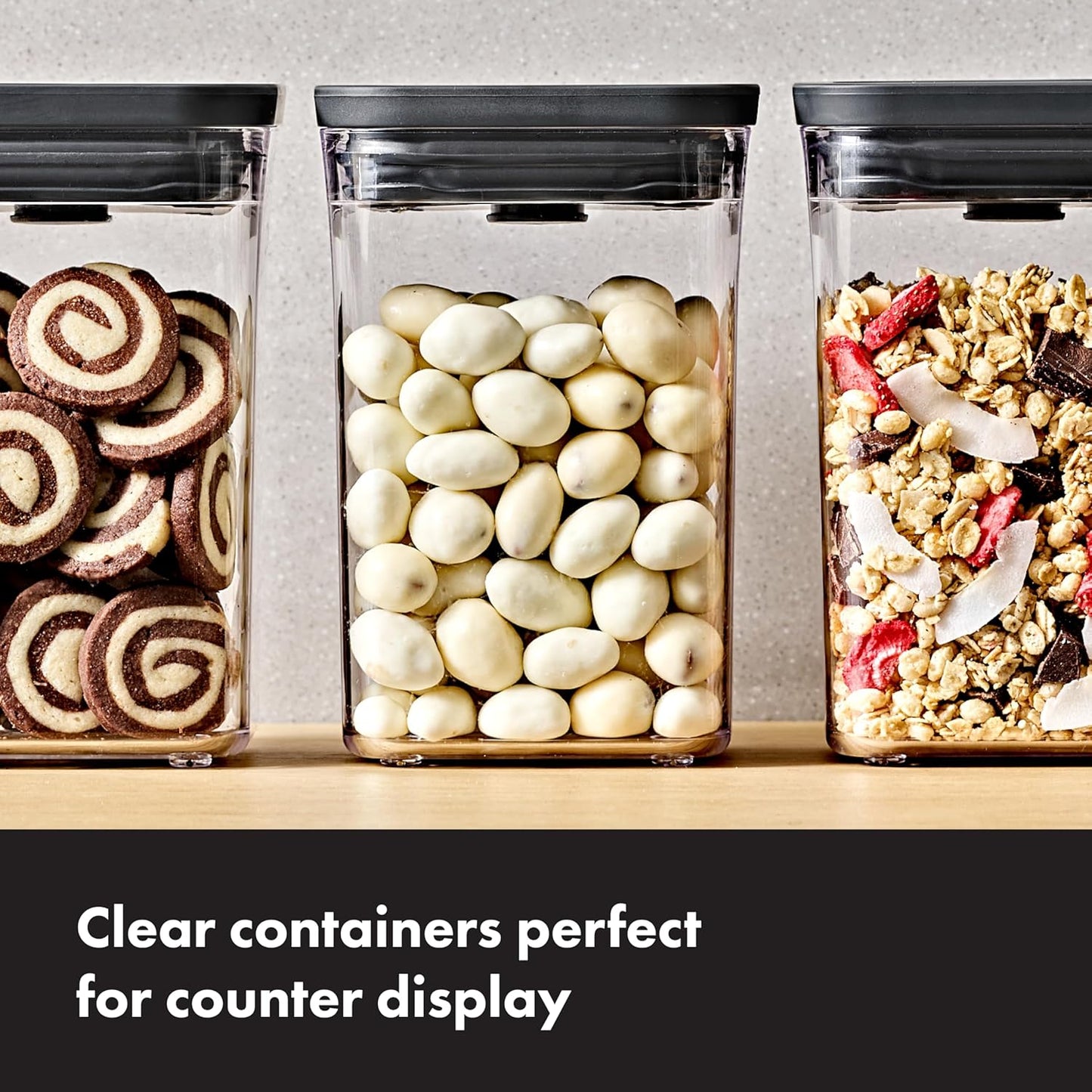 OXO Good Grips POP Container - Airtight Food Storage - Small Square Short 1.1 Qt Ideal for 1 lb of brown sugar or confectioner's sugar