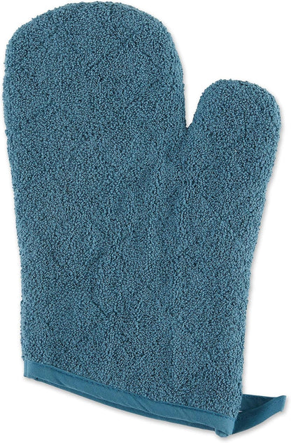 DII Basic Terry Collection 100% Cotton Quilted, Oven Mitt, Brown, 2 Piece