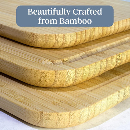 Totally Bamboo 3-Piece Bamboo Cutting Board Set – Cutting Boards for Kitchen with Juice Groove & Collection Well – Large, Medium & Small Sizes for Food Prep & Charcuterie