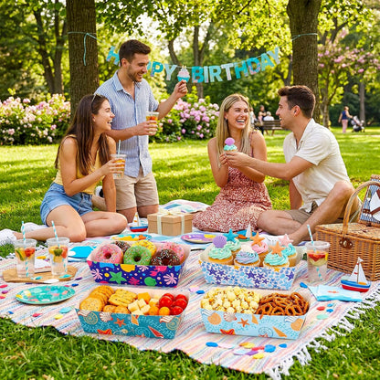 Honeydak 100 Pieces Mother's Day Heart Pattern Paper Food Trays Disposable Nacho Container Paper Boats Serving Trays for Hot Dog Popcorn Taco Snack Candy Food Container Party Supplies