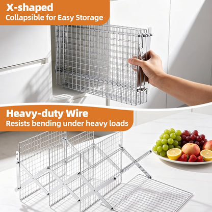 LIANYU 4-Tier Cooling Rack for Baking & Cooking, Collapsible & Space-Saving