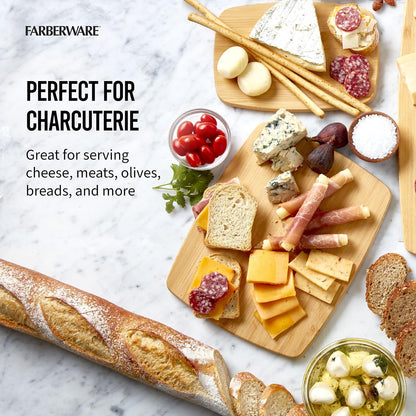 Farberware Bamboo Cutting Board Set, 4-Piece, Reversible