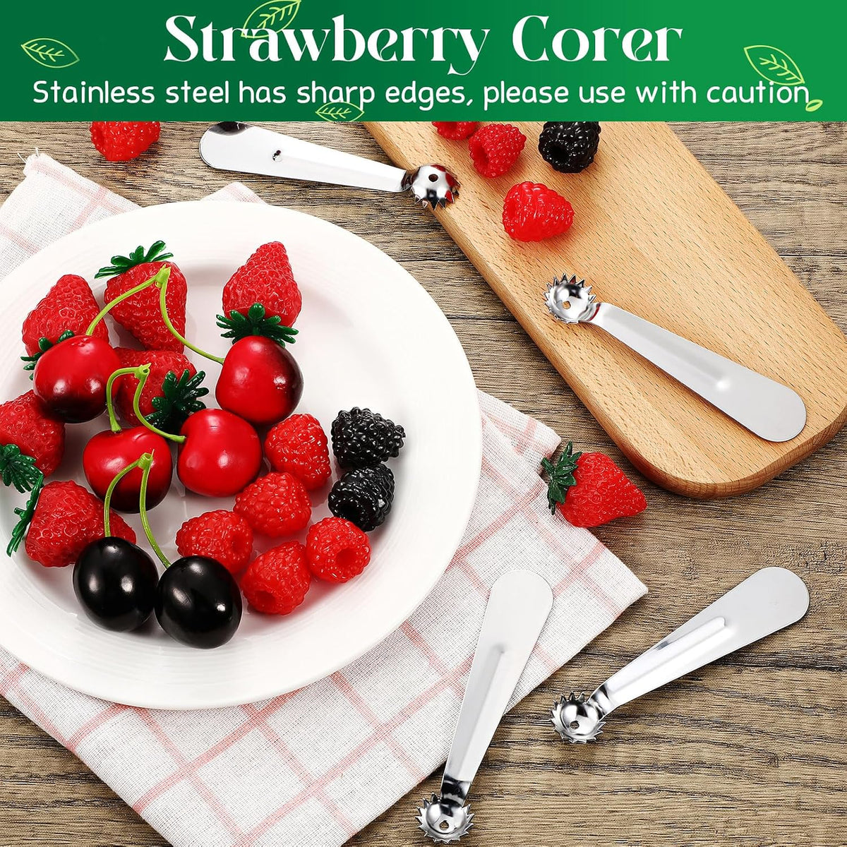 Baderke Strawberry Huller Tomato Corer Scooper Stainless Steel