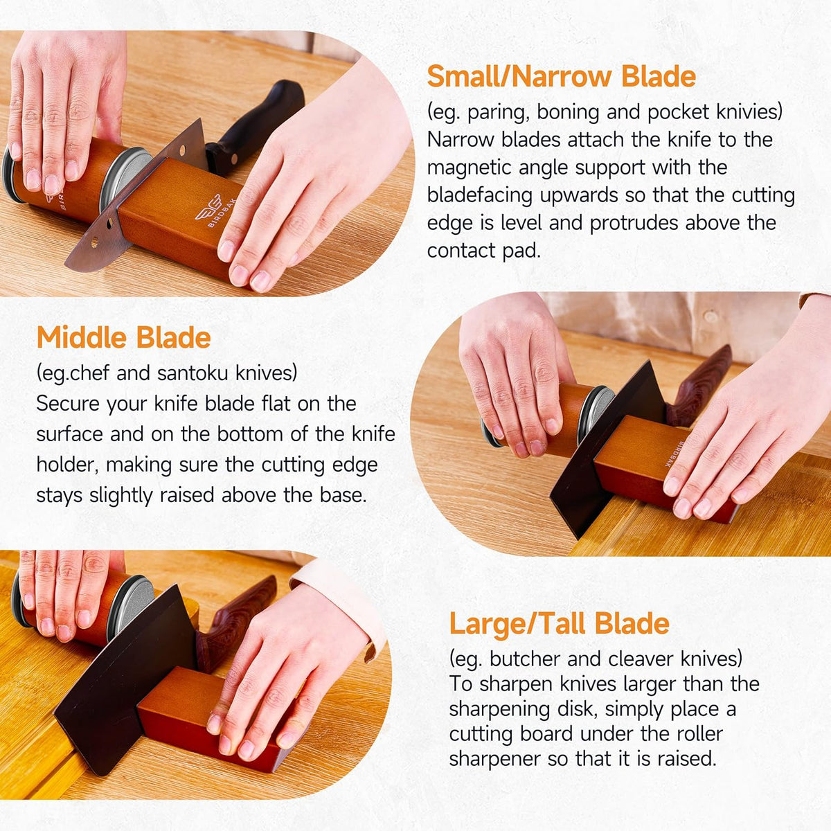 Rolling Knife Sharpener Kit with Diamond & Ceramic Discs (Brown)