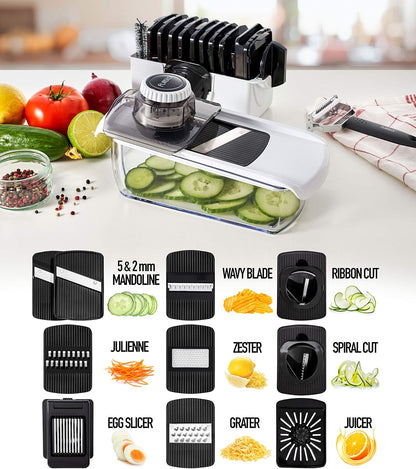 Fullstar Pro Mandoline Vegetable Slicer, 6-in-1 Kitchen Prep Tool
